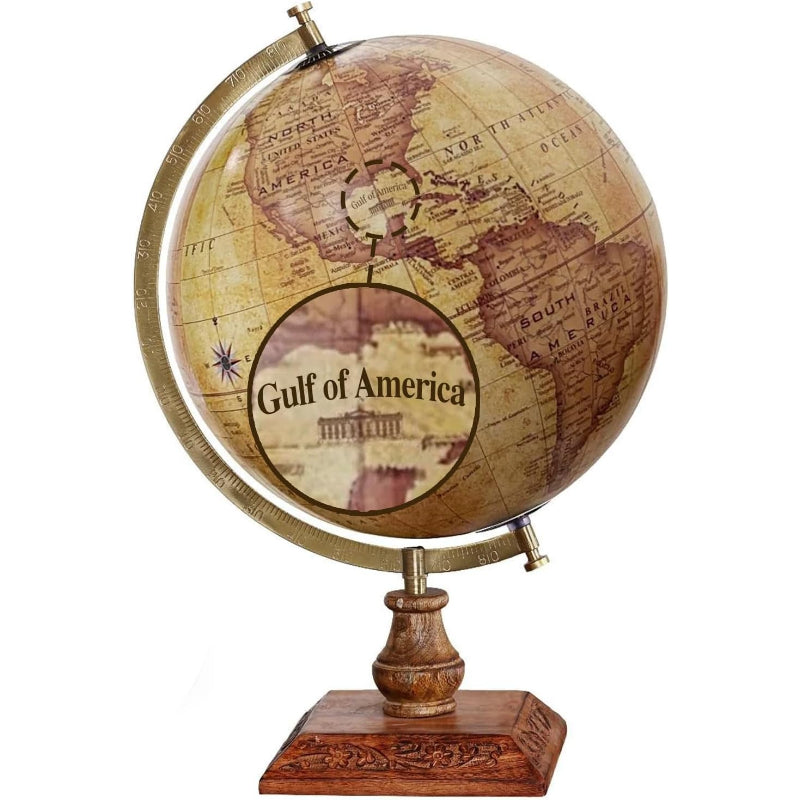 12‑Inch Updated Desk Globe with Wood Base