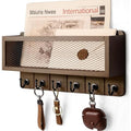 Brown Wall‑Mount Key & Mail Organizer