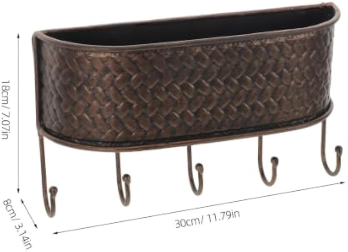 Vintage Iron Wall‑Mount Key & Mail Organizer
