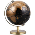 6‑Inch Black‑Gold Globe with Bronze Stand