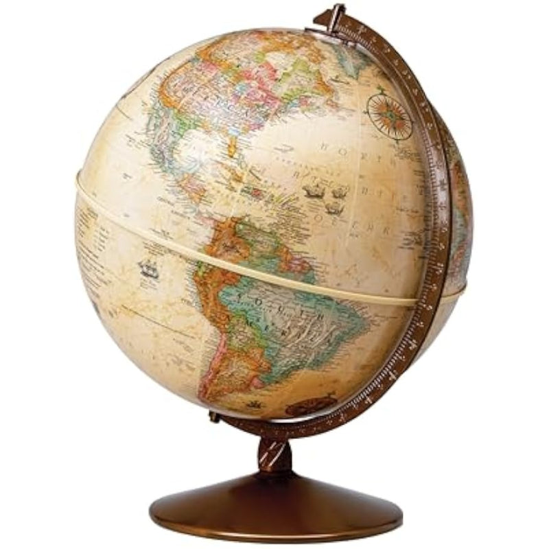 12‑Inch Antique Raised Relief World Globe