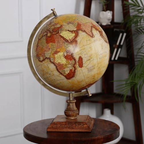 12‑Inch Updated Desk Globe with Wood Base