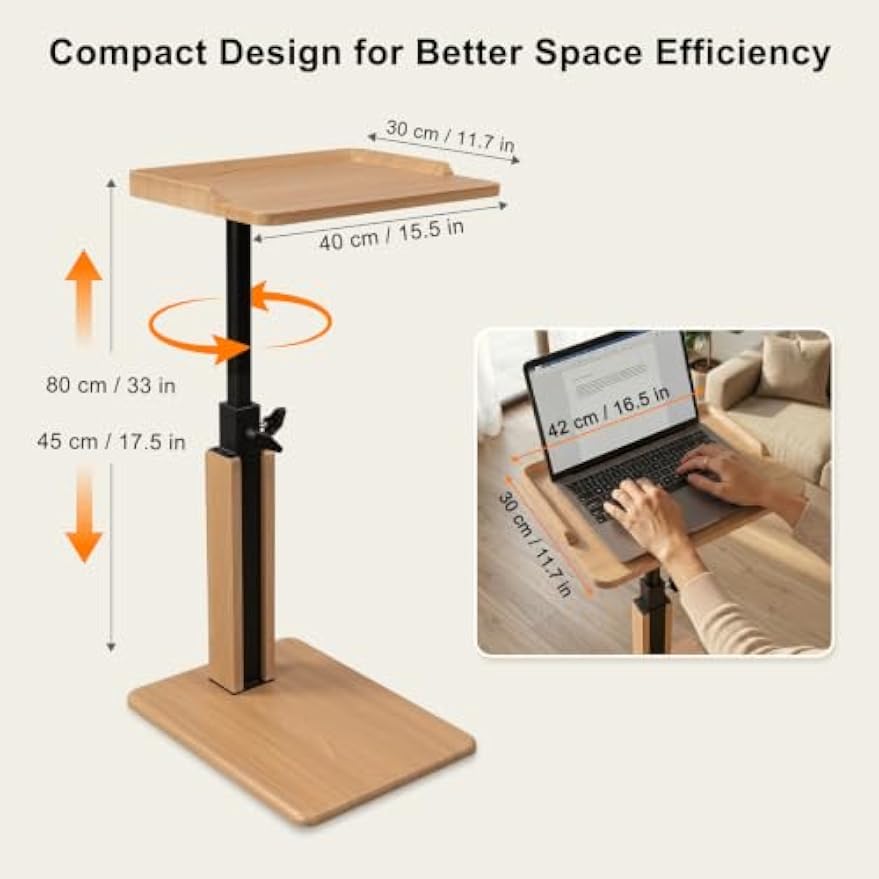 Adjustable C‑Shaped Sofa Side Table