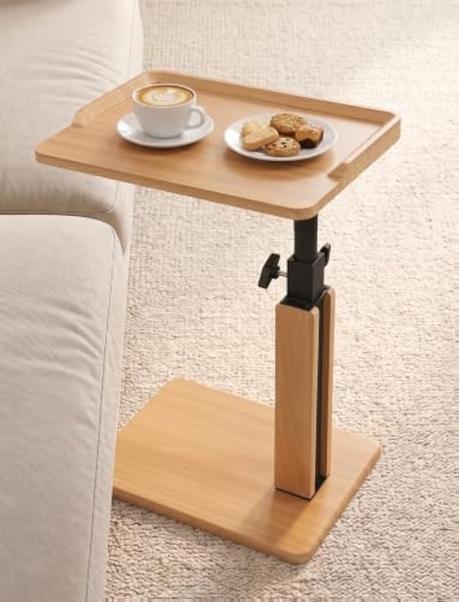 Adjustable C‑Shaped Sofa Side Table