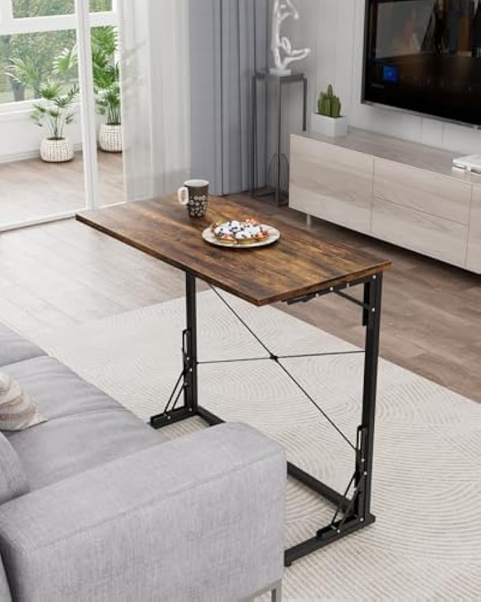 Rustic Brown Extra Large Folding TV Tray Table