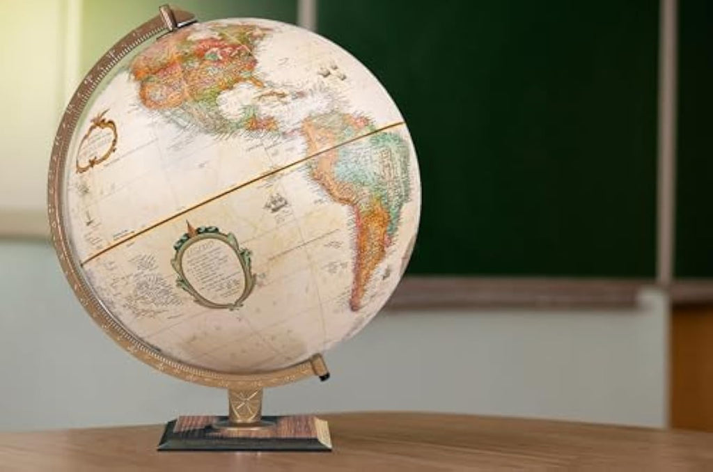 12‑Inch Antique Raised Relief Desktop Globe
