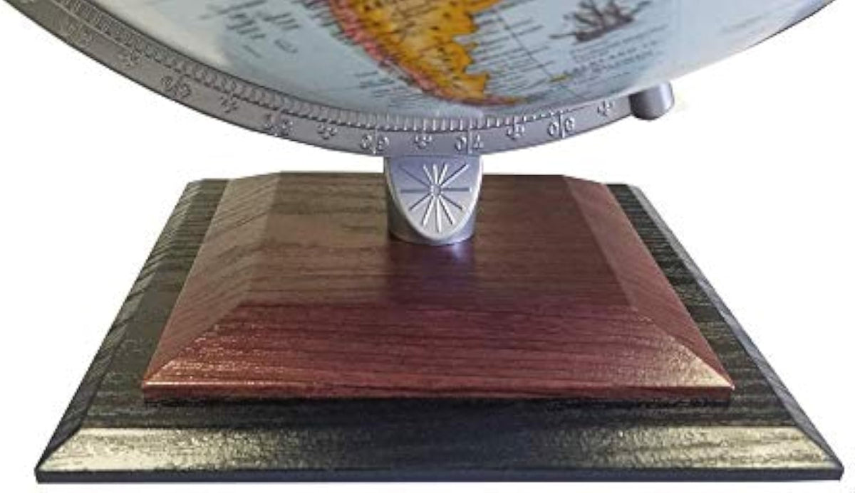 12" Blue Raised Relief Desktop World Globe