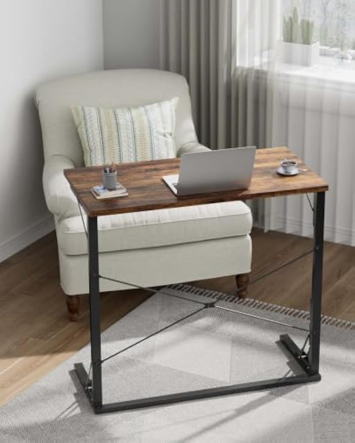 Rustic Brown Extra Large Folding TV Tray Table