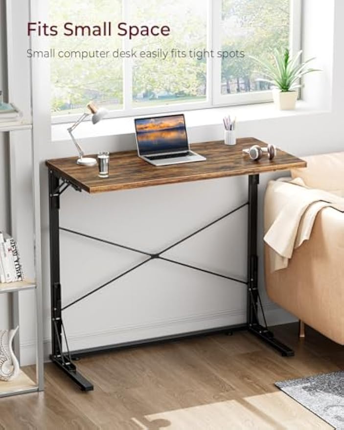 Rustic Brown Extra Large Folding TV Tray Table