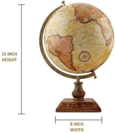 12‑Inch Updated Desk Globe with Wood Base