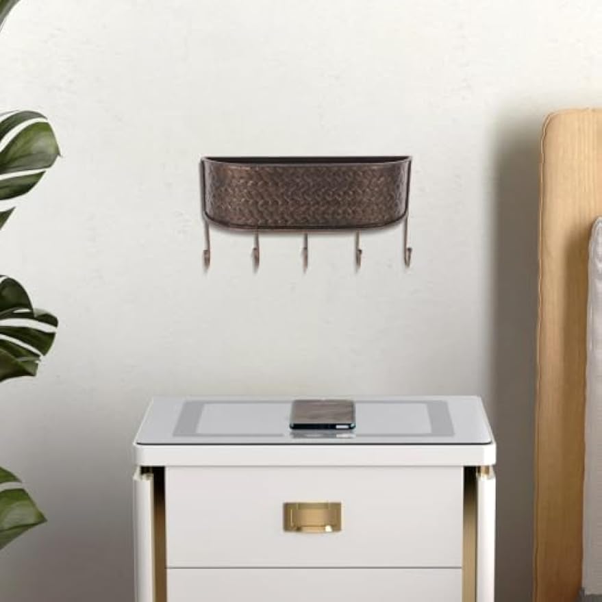 Vintage Iron Wall‑Mount Key & Mail Organizer