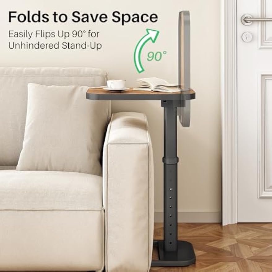 Adjustable Flip‑Top C‑Shaped Side Table