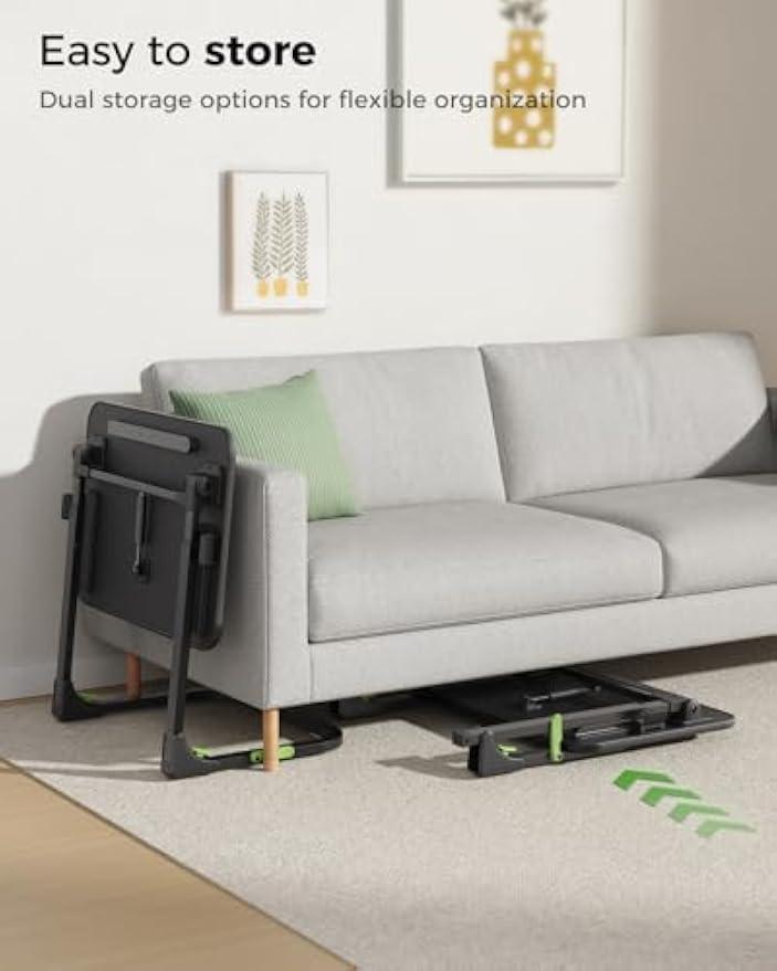 Large Folding Leather TV Tray Table