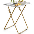 Marble‑Look Folding TV Tray Table