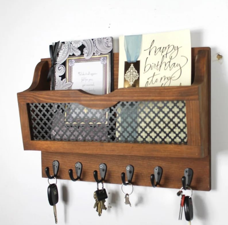 16×12 Inch Farmhouse Wall Key & Mail Organizer