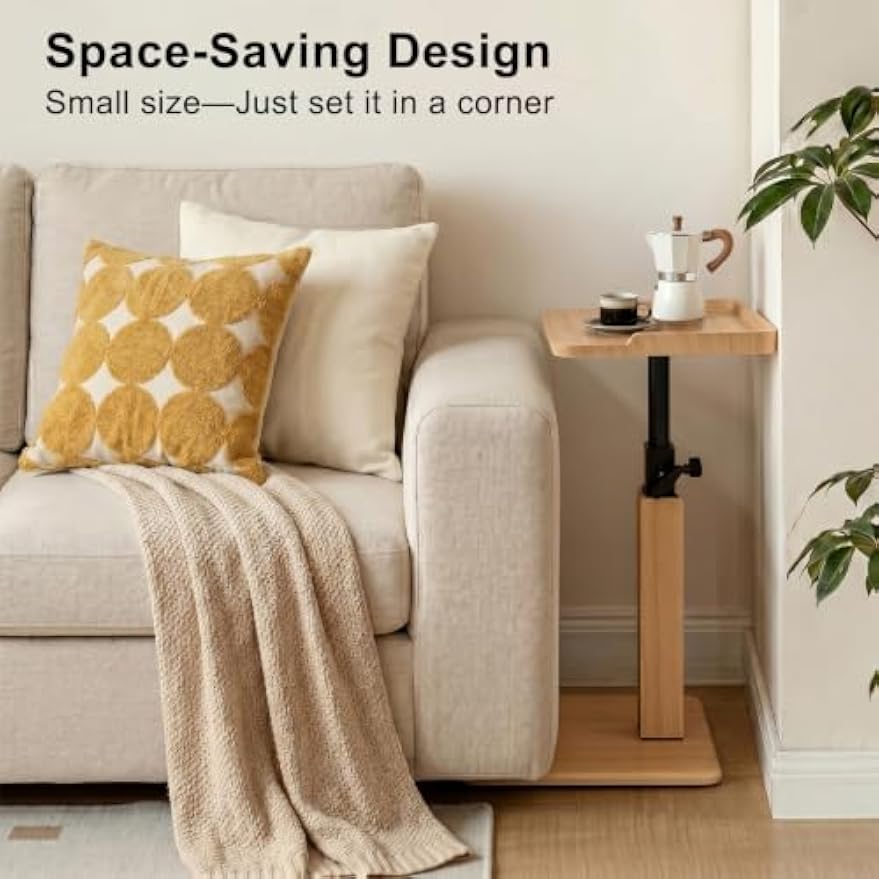 Adjustable C‑Shaped Sofa Side Table