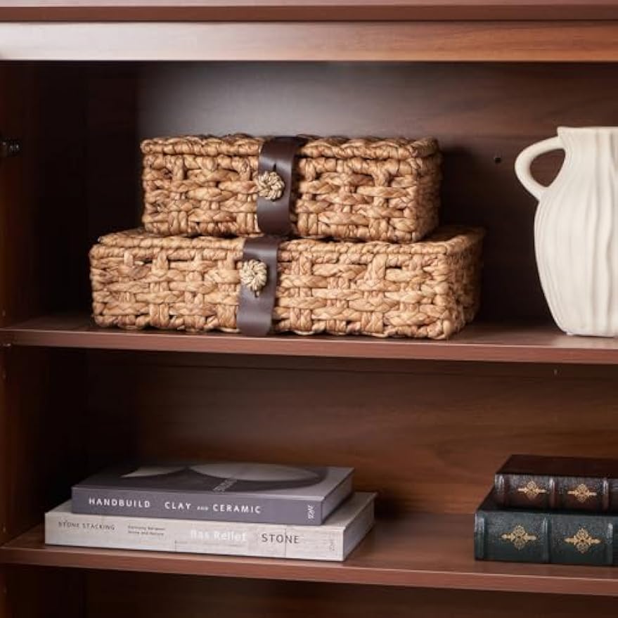 Large Water Hyacinth Wicker Storage Box with Lid