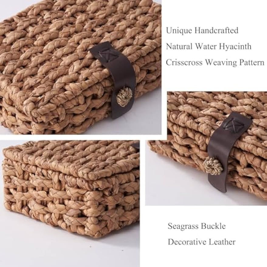 Large Water Hyacinth Wicker Storage Box with Lid