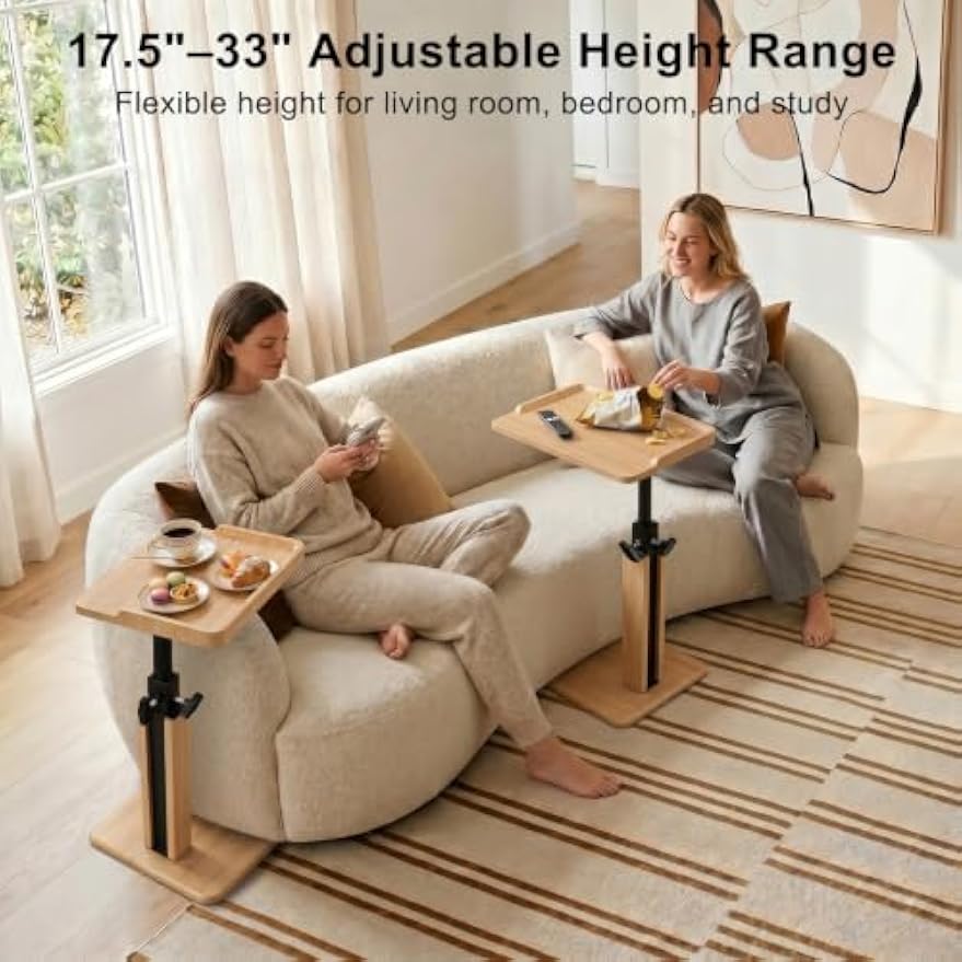 Adjustable C‑Shaped Sofa Side Table