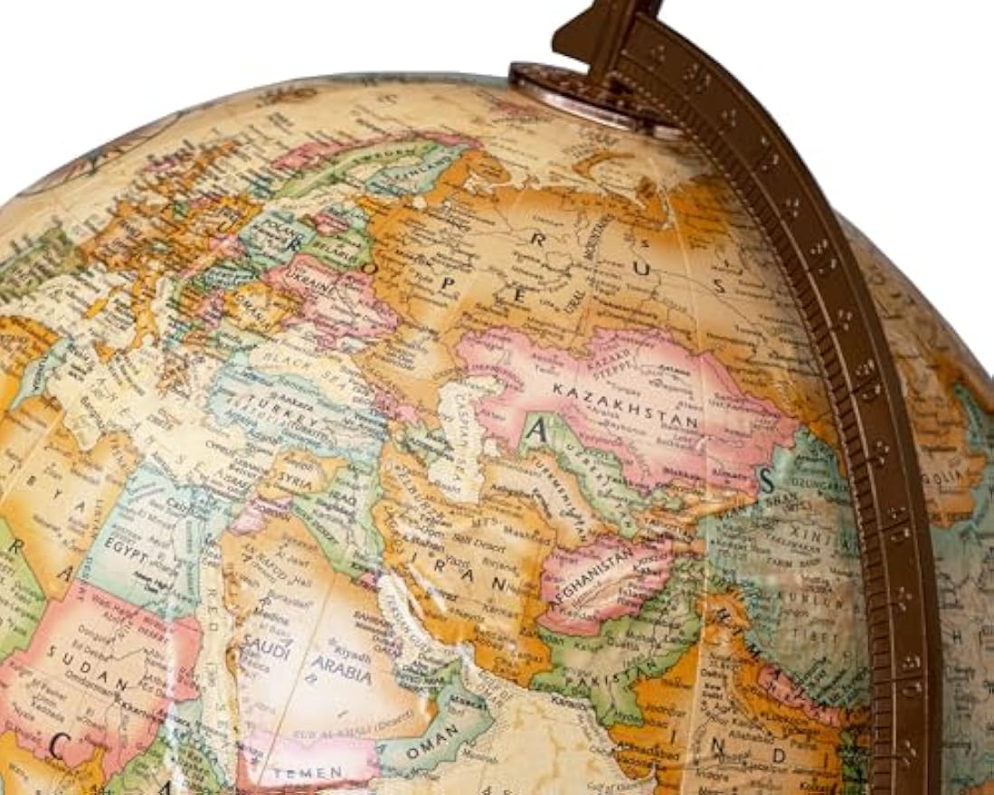 12‑Inch Antique Raised Relief World Globe