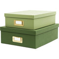 2‑Piece Dual‑Green Stackable Storage Boxes