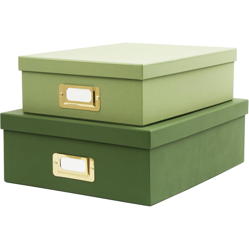 2‑Piece Dual‑Green Stackable Storage Boxes
