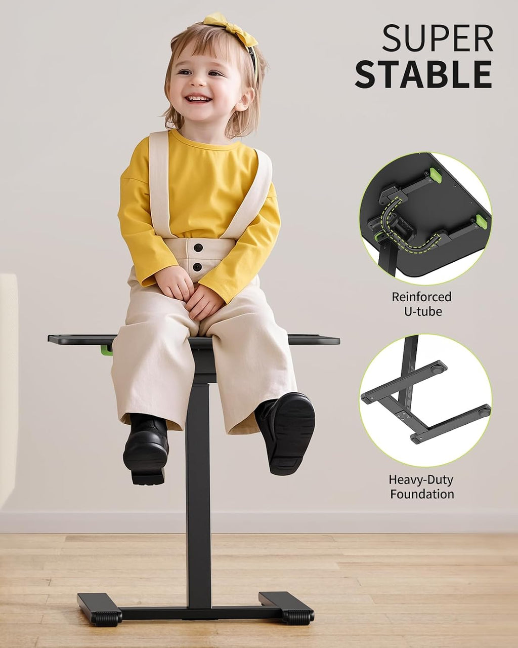Rolling Adjustable TV Tray Table