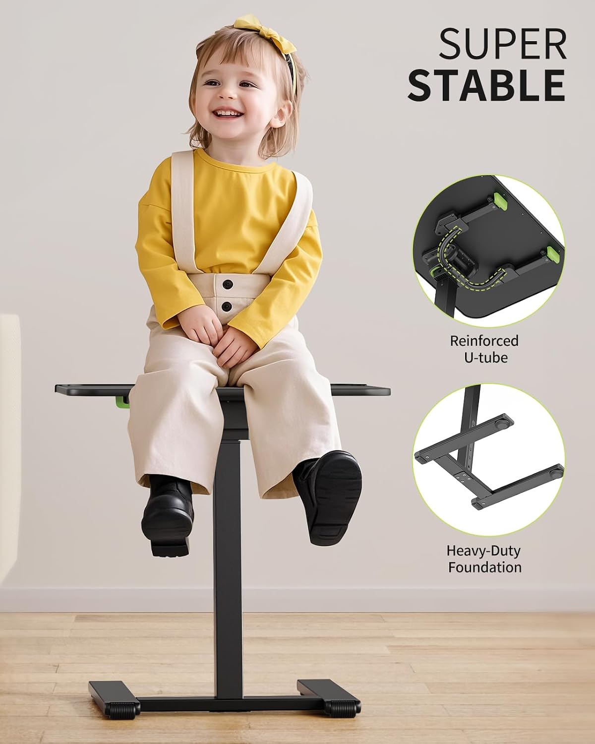 Rolling Adjustable TV Tray Table