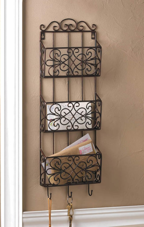 10×2.5×29 Inch 3‑Tier Metal Wall Storage Rack