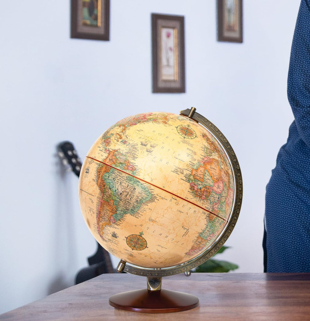 12‑Inch 3D Raised Relief Antique Globe