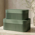 2‑Pack Fluted Storage Boxes with Lids