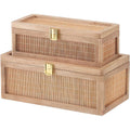 2‑Pack Natural Bamboo Storage Boxes with Lids