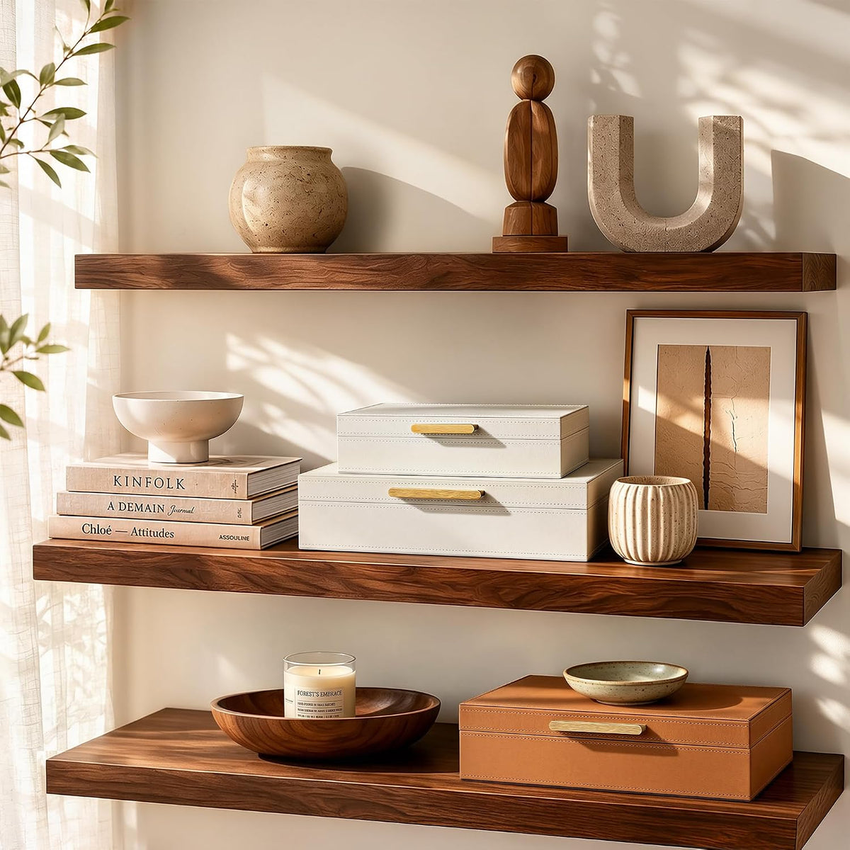 2‑Pack White PU Leather Storage Boxes with Lids