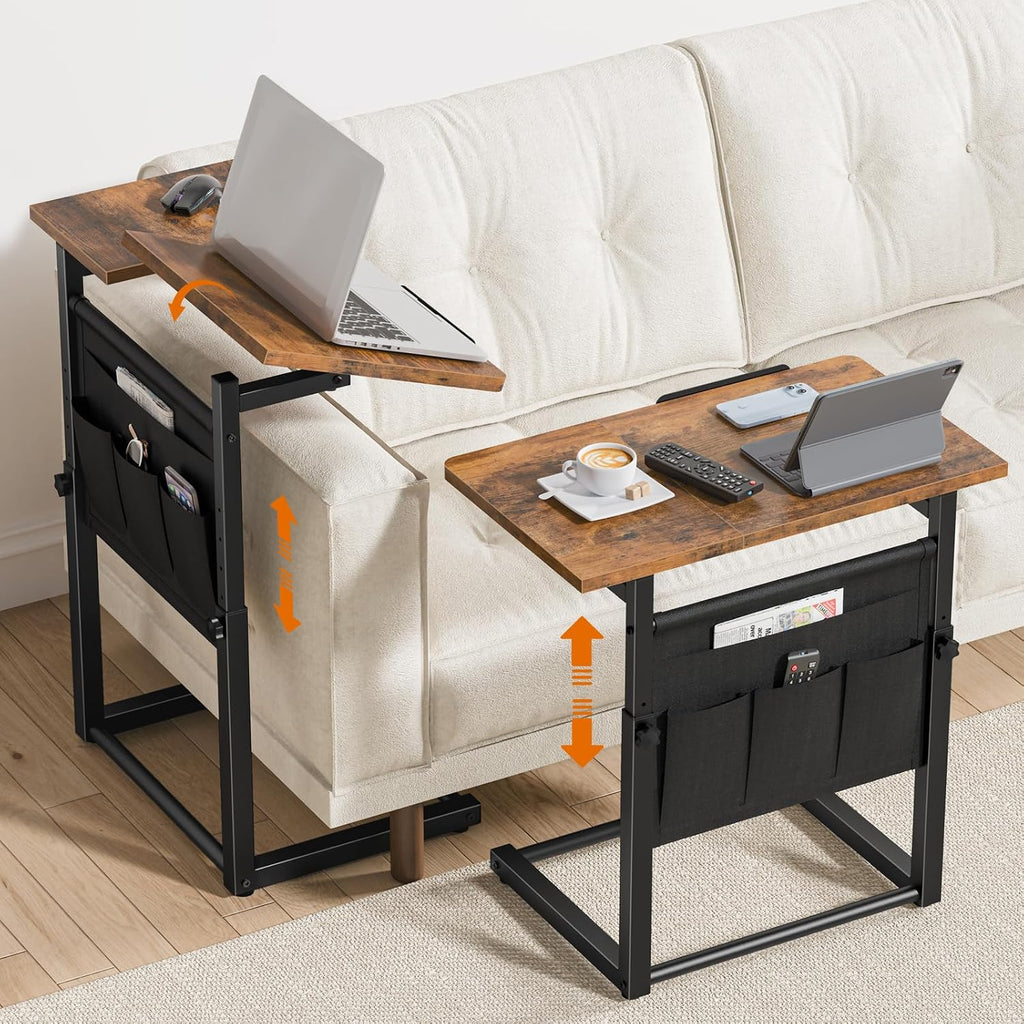 Extra Large Foldable Tilt C‑Shaped Side Table