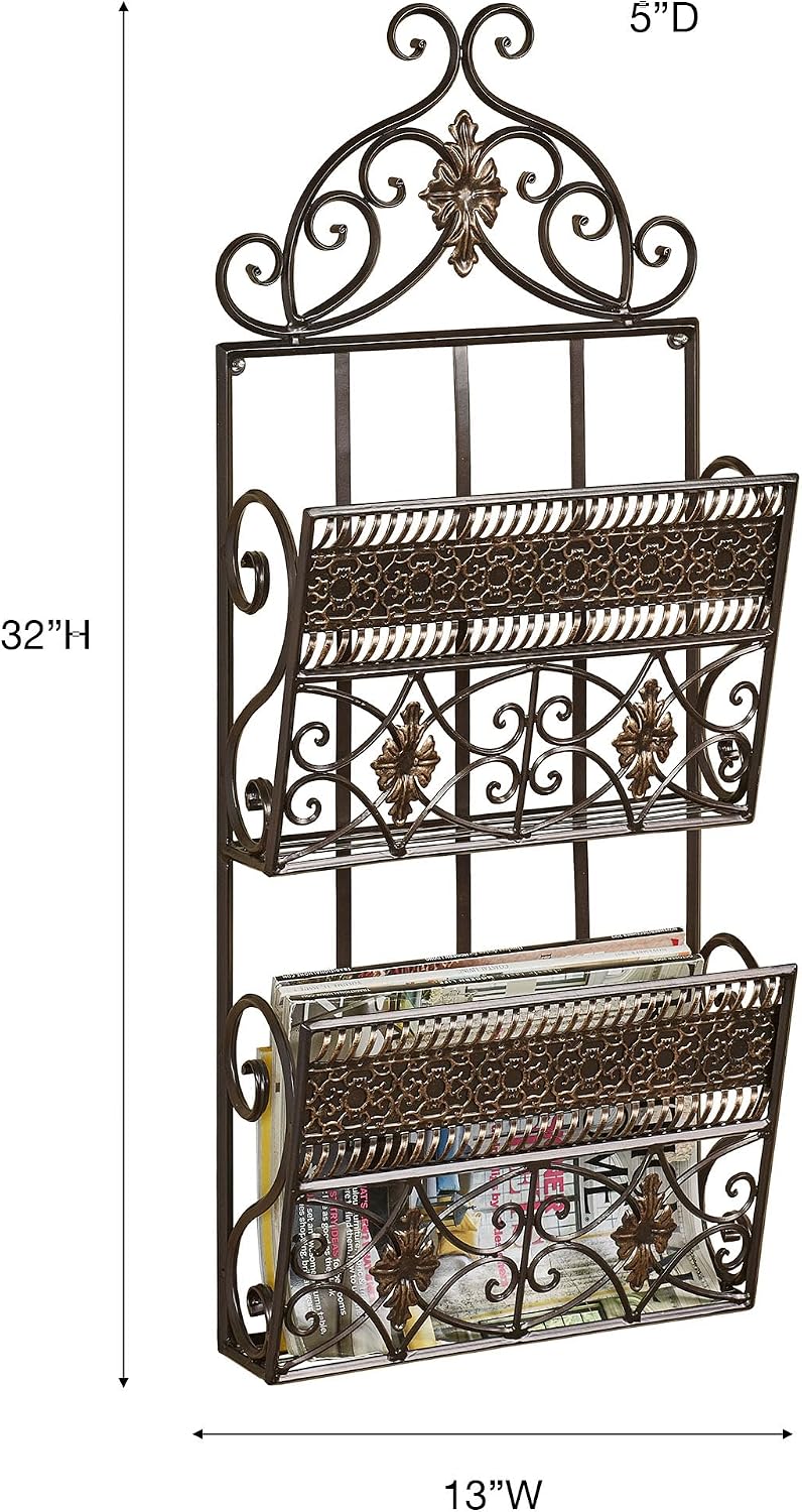 13×5×32 Inch Bronze Double Wall Organizer