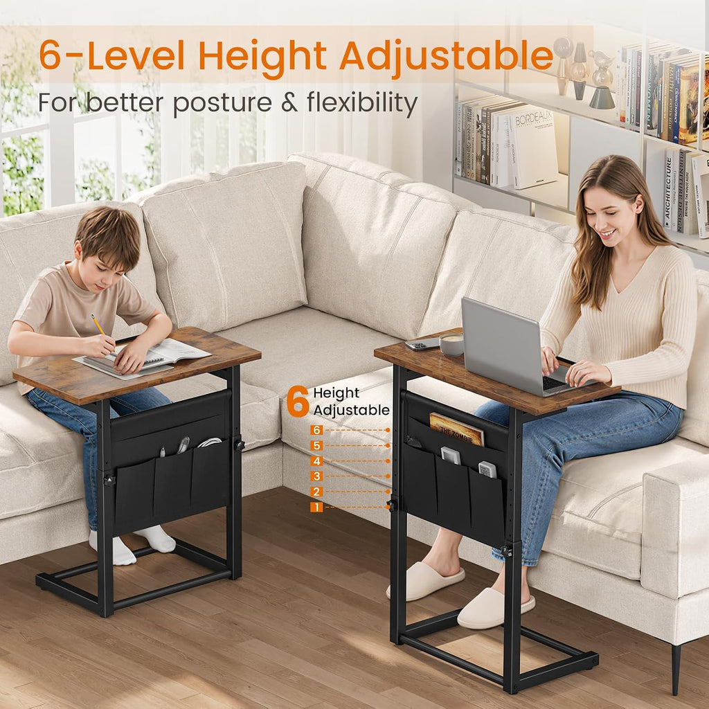 Extra Large Foldable Tilt C‑Shaped Side Table