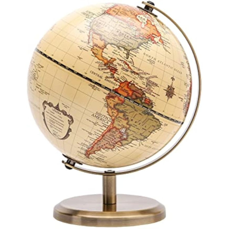 5.5‑Inch Antique Globe with Bronzed Stand