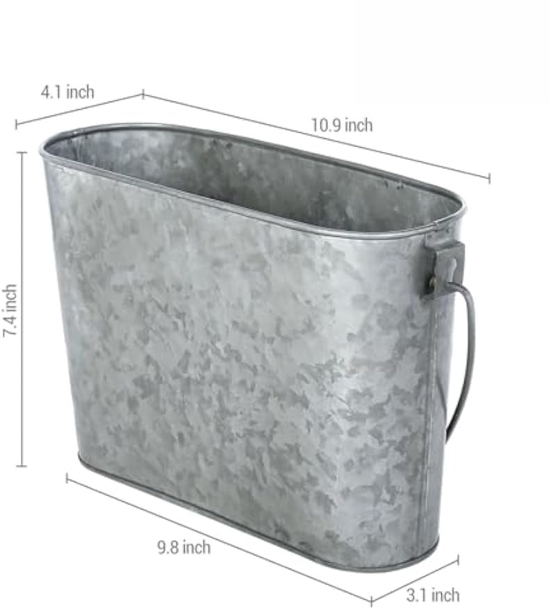 Rustic Galvanized Metal Wall Magazine Rack