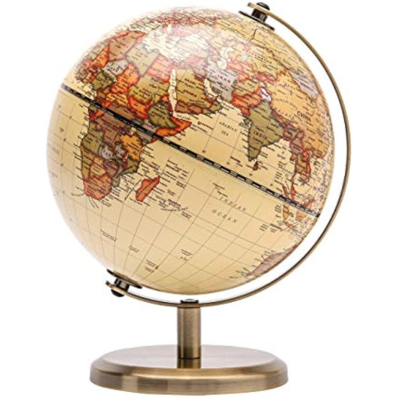 5.5‑Inch Antique Globe with Bronze Arc Base