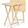 2‑Pack Natural Solid Wood Folding TV Trays
